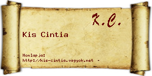 Kis Cintia névjegykártya